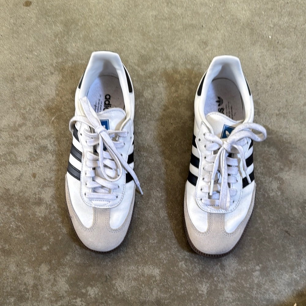 Adidas Classic White and Black Trainers